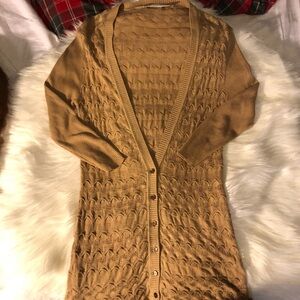 trina turk camel cardigan